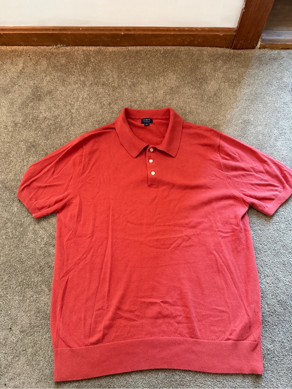 J. Crew Men's Coral Polo Shirt 100% Cotton